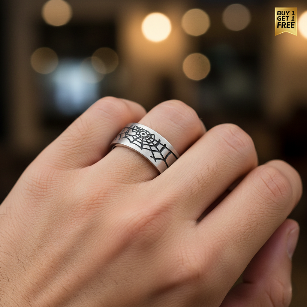 Everyday Spider Designer Steel Ring | Real Steel– For Men | Includes: Ring