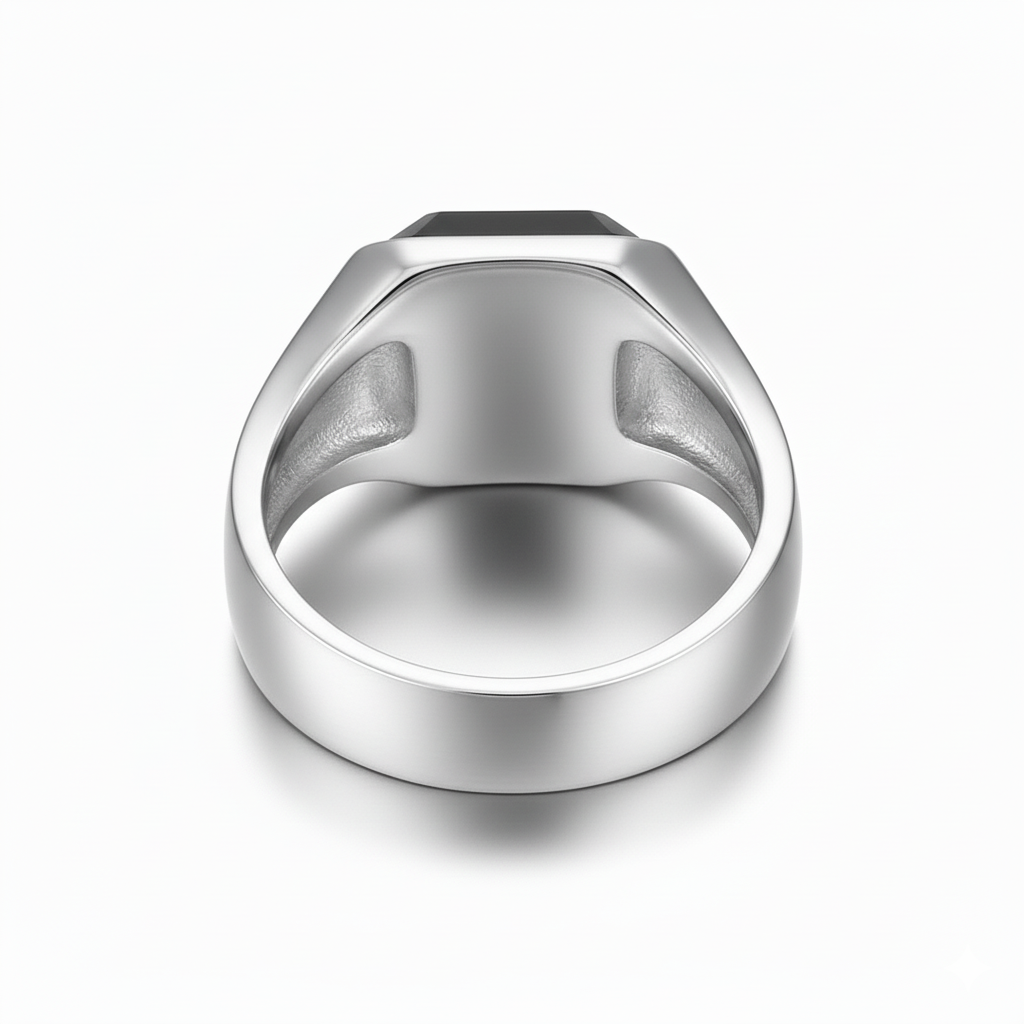 Everyday Sturdy Diamond-Cut-Zircon STEEL Ring | Real Steel– For Men | Includes: Ring