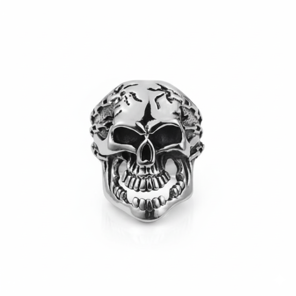 Bulky Boldy Designer Skull Ring| REAL STEEL– For Men | Includes: Ring