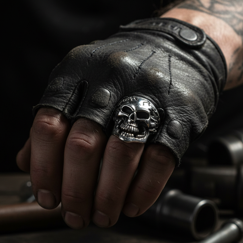 Bulky Boldy Designer Skull Ring| REAL STEEL– For Men | Includes: Ring