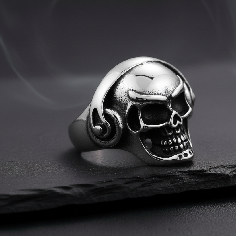 Bulky Boldy Headphone Skull Ring| REAL STEEL– For Men | Includes: Ring