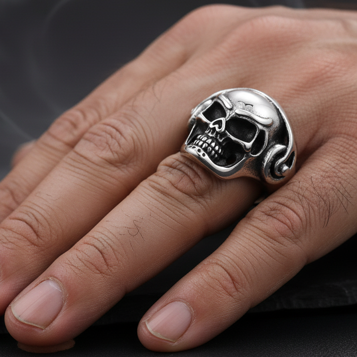 Bulky Boldy Headphone Skull Ring| REAL STEEL– For Men | Includes: Ring