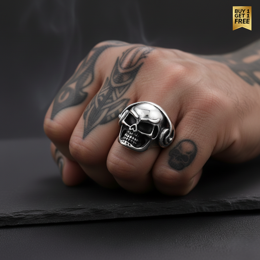 Bulky Boldy Headphone Skull Ring| REAL STEEL– For Men | Includes: Ring