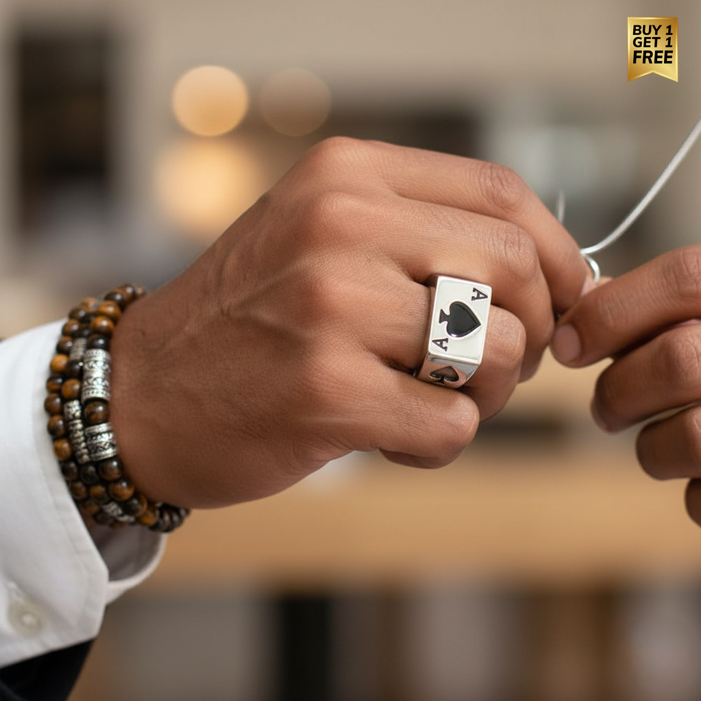 Sturdy Spade REAL Steel Ring | 18K PVD Plated– For Men | Includes: Ring