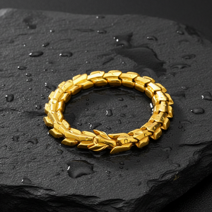 Golden Dragon Bracelet | Premium Alloy - For Men | Includes: Bracelet