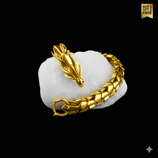 Golden Dragon Bracelet | Premium Alloy - For Men | Includes: Bracelet