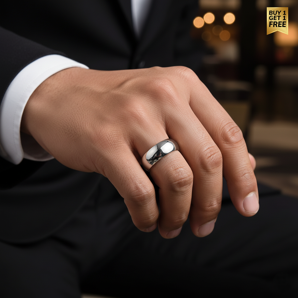 Everyday Ring with REAL STEEL Finish | Stainless Steel– For Men | Includes: Ring