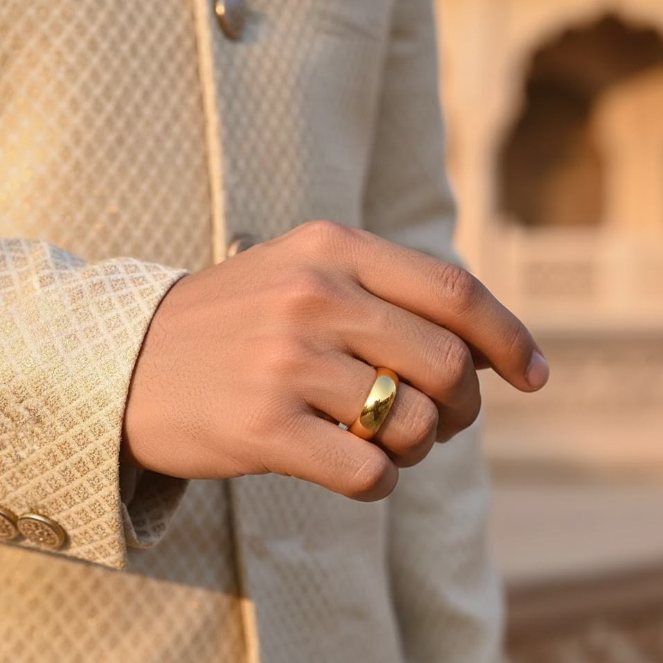 Everyday Ring with REAL GOLD Finish | 18K PVD Gold Plated– For Men | Includes: Ring