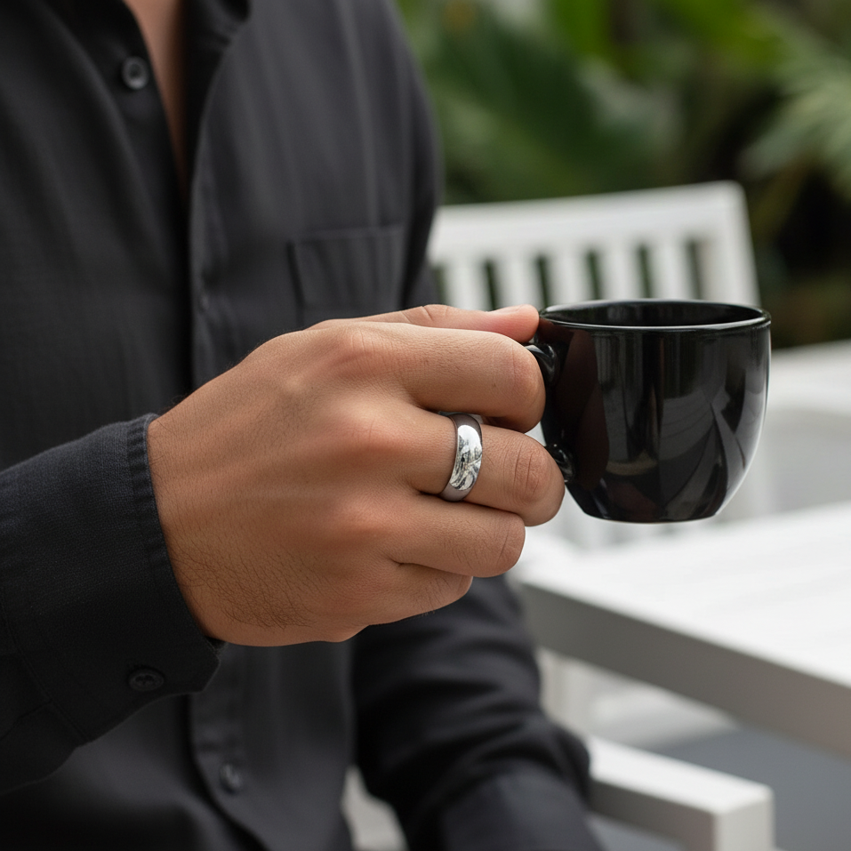 Everyday Ring with REAL STEEL Finish | Stainless Steel– For Men | Includes: Ring