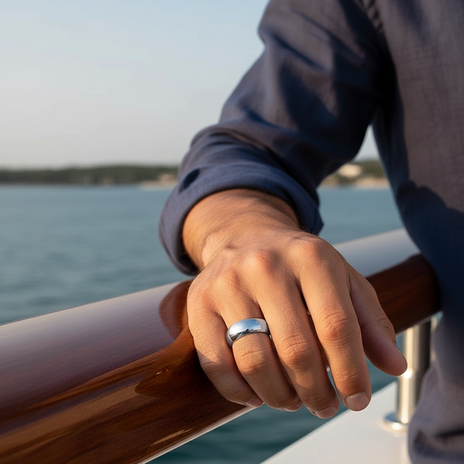 Everyday Ring with REAL STEEL Finish | Stainless Steel– For Men | Includes: Ring