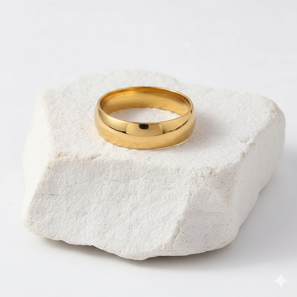 Everyday Ring with REAL GOLD Finish | 18K PVD Gold Plated– For Men | Includes: Ring