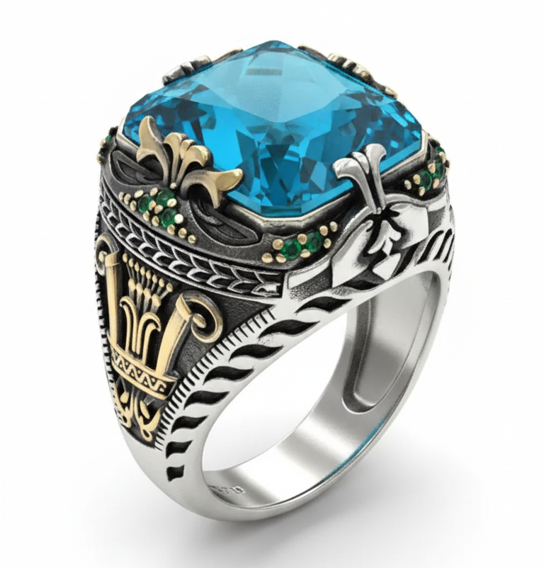 Royal Blue Ring | Premium Alloy– For Men | Includes: Ring