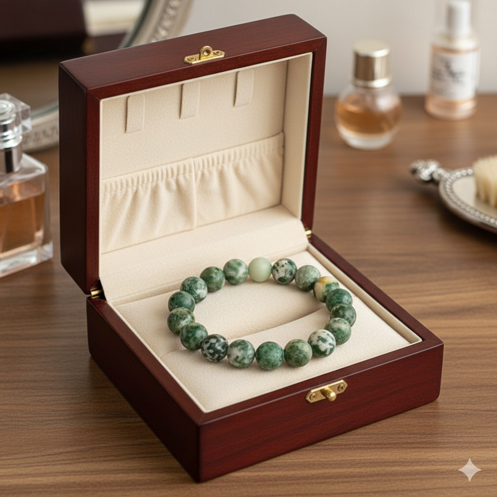 Luck Bracelet | Green Spot Agate | Includes: Bracelet