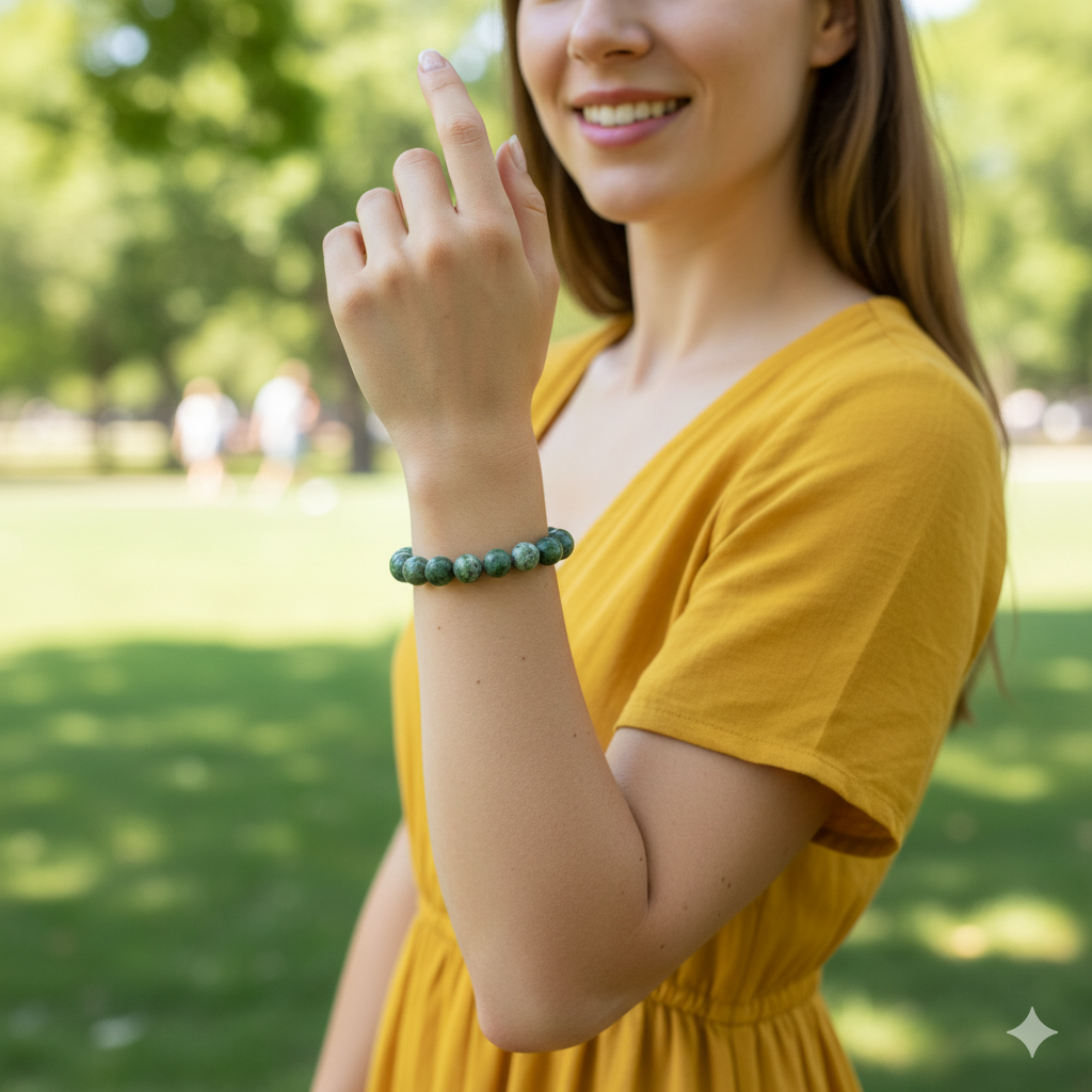 Luck Bracelet | Green Spot Agate | Includes: Bracelet