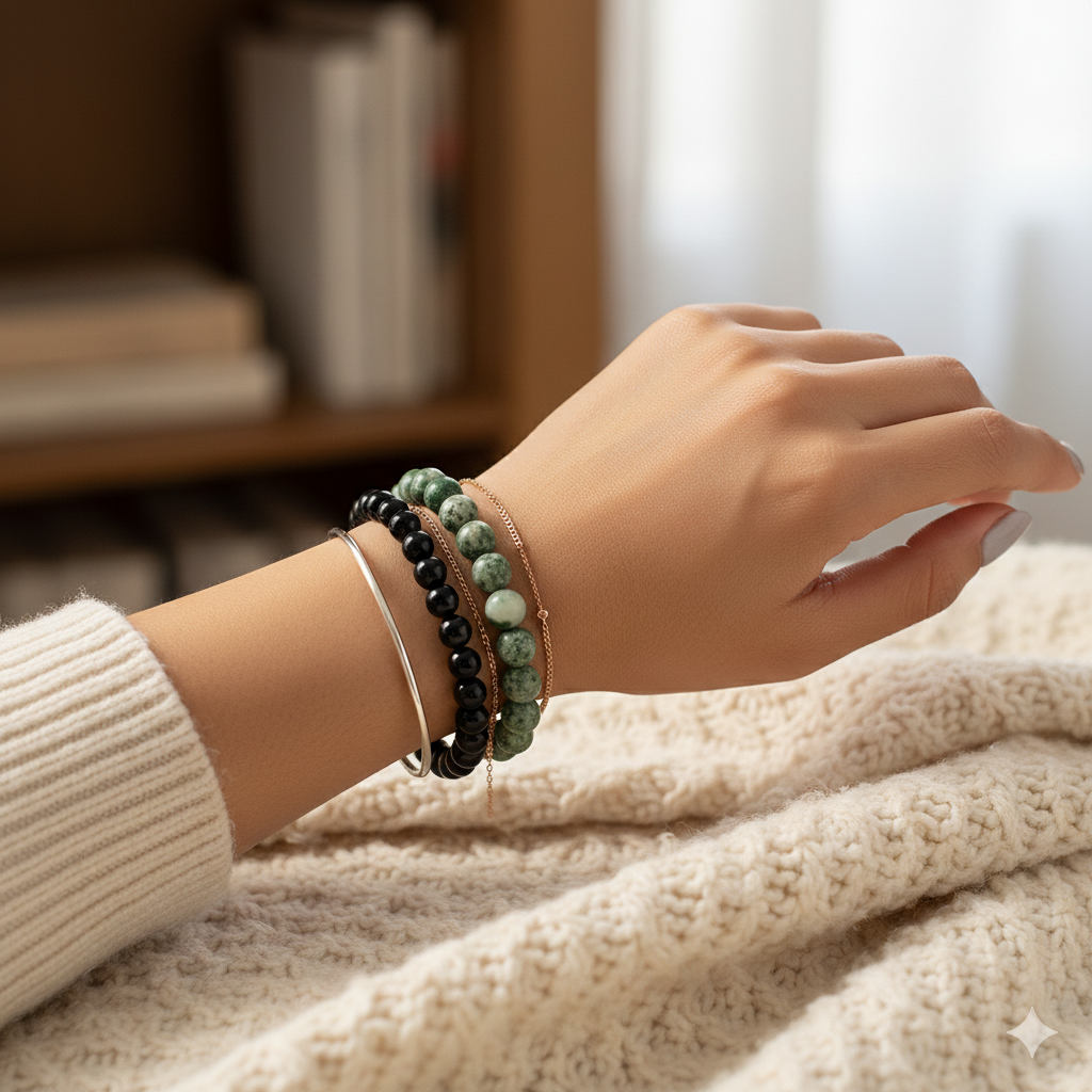 Luck Bracelet | Green Spot Agate | Includes: Bracelet