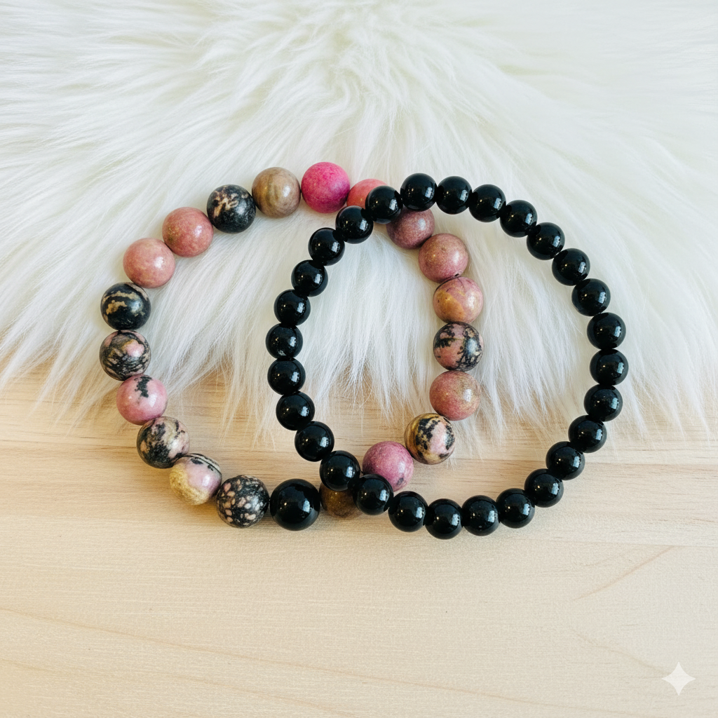 Compassion Stacked Bracelet Set Of 2 | Rhodonite | Includes: Bracelets (Set of 2)