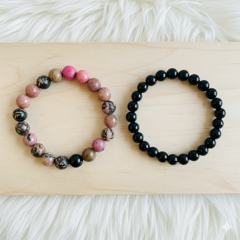 Compassion Stacked Bracelet Set Of 2 | Rhodonite | Includes: Bracelets (Set of 2)