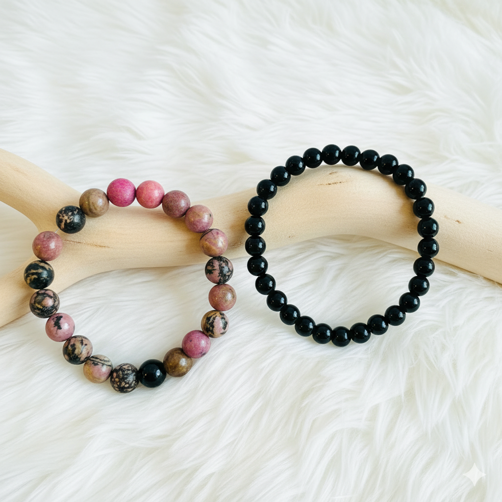 Compassion Stacked Bracelet Set Of 2 | Rhodonite | Includes: Bracelets (Set of 2)