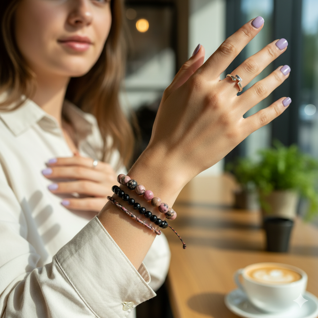 Compassion Stacked Bracelet Set Of 2 | Rhodonite | Includes: Bracelets (Set of 2)