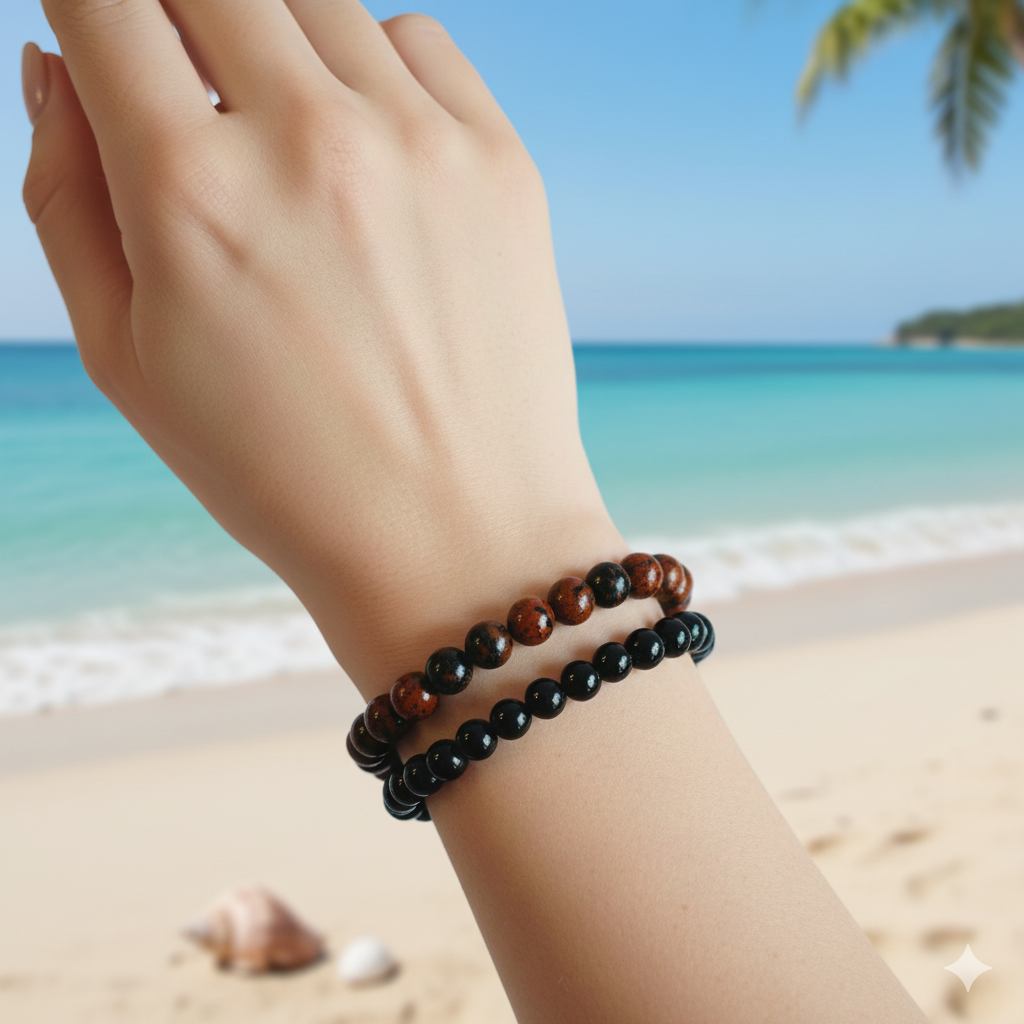 Grace Stacked Bracelet Set Of 2 | Gold Swan Stone | Includes: Bracelets (Set of 2)