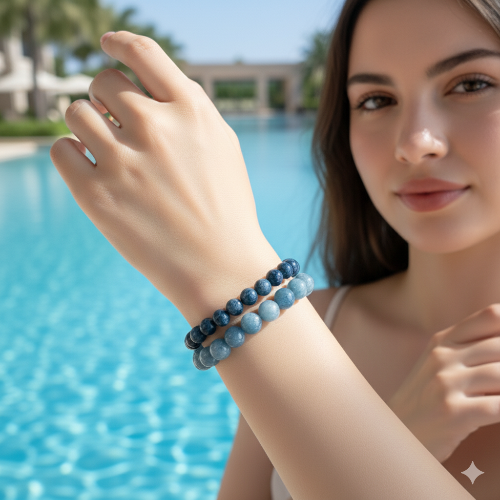 Focus Stacked Bracelet Set Of 2 | Blue Aventurine | Includes: Bracelets (Set of 2)