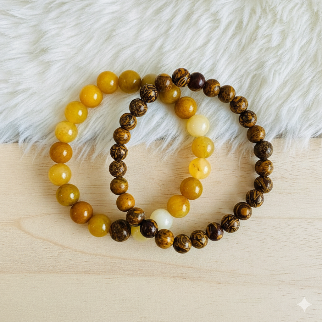 Energy Stacked Bracelet Set Of 2 | Yellow Calcite | Includes: Bracelets (Set of 2)