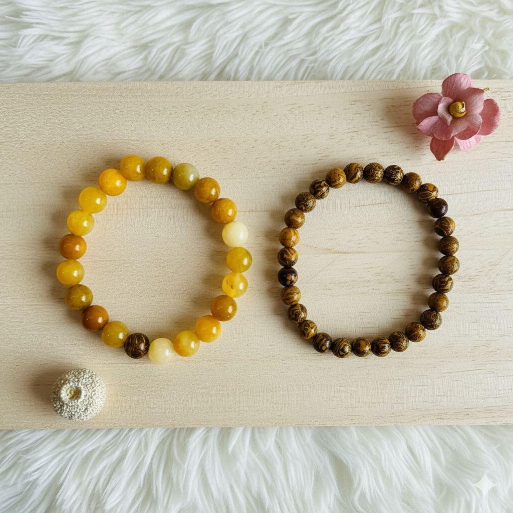 Energy Stacked Bracelet Set Of 2 | Yellow Calcite | Includes: Bracelets (Set of 2)