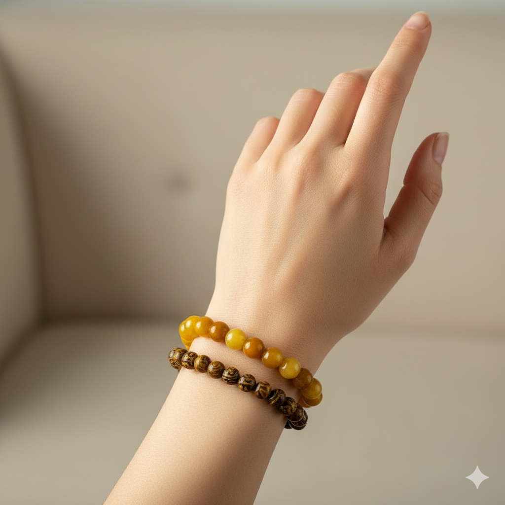 Energy Stacked Bracelet Set Of 2 | Yellow Calcite | Includes: Bracelets (Set of 2)