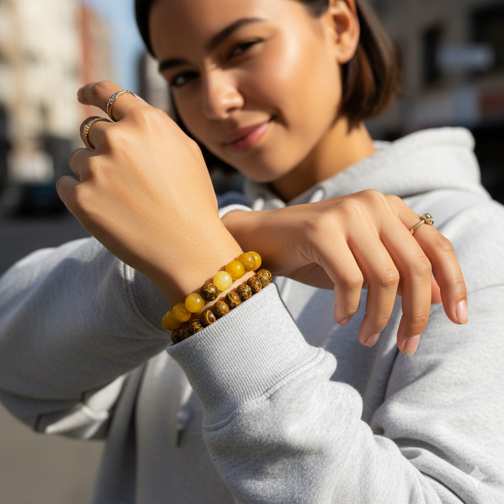 Energy Stacked Bracelet Set Of 2 | Yellow Calcite | Includes: Bracelets (Set of 2)