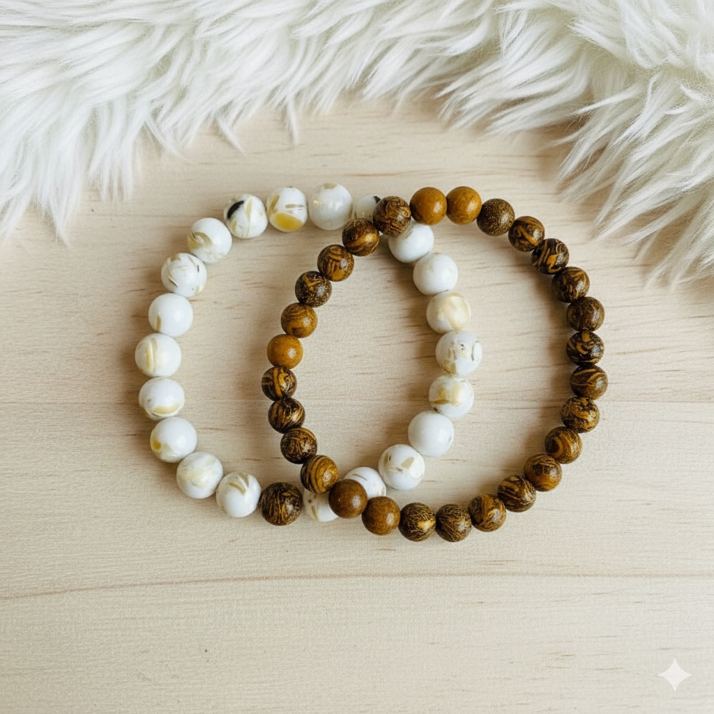 Purity Stacked Bracelet Set Of 2 | Mother of Pearl | Includes: Bracelets (Set of 2)