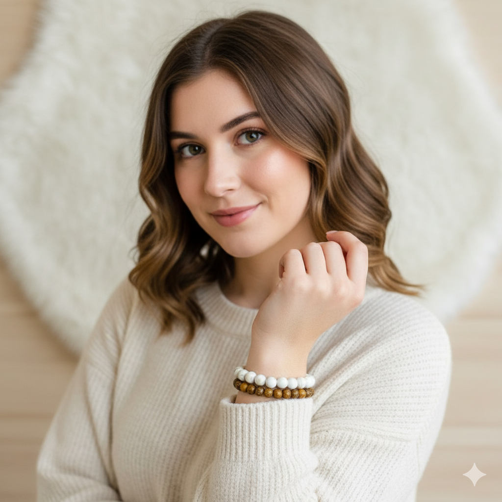 Purity Stacked Bracelet Set Of 2 | Mother of Pearl | Includes: Bracelets (Set of 2)