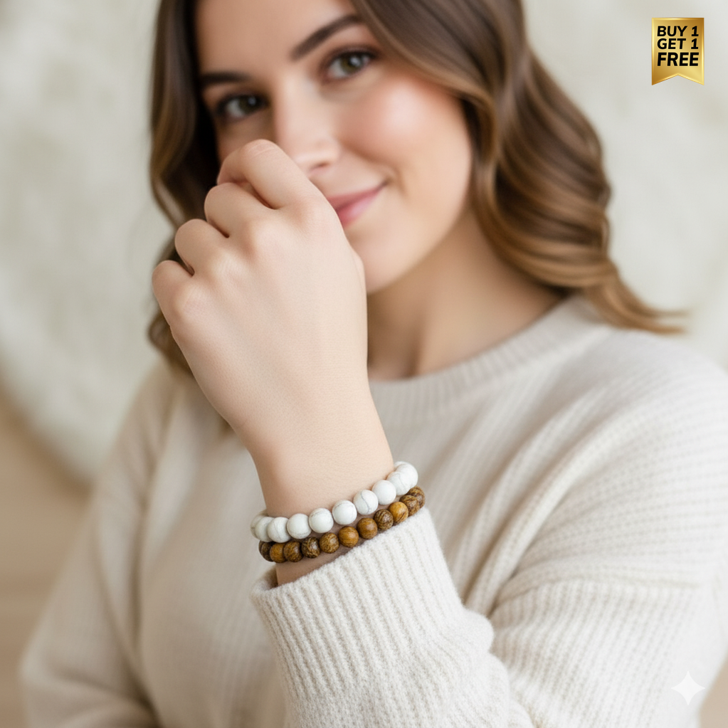 Purity Stacked Bracelet Set Of 2 | Mother of Pearl | Includes: Bracelets (Set of 2)