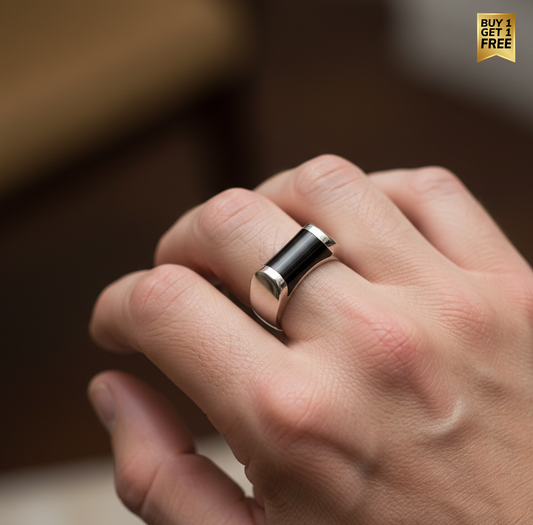 Modern Black Might Ring | Titanium Steel– For Men | Includes: Ring