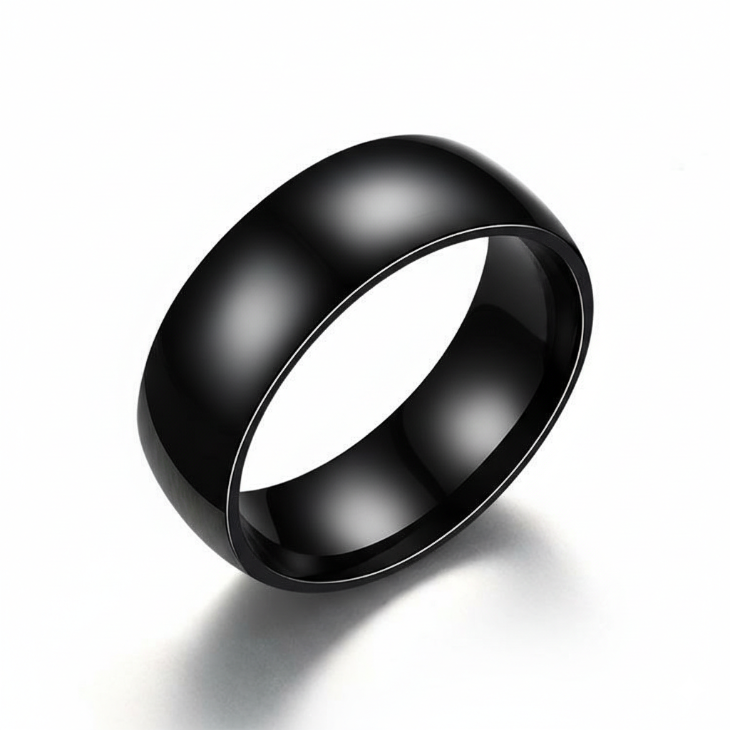 Real TITANIUM STEEL Classic Black Ring | Stainless STEEL– For Men | Includes: Ring