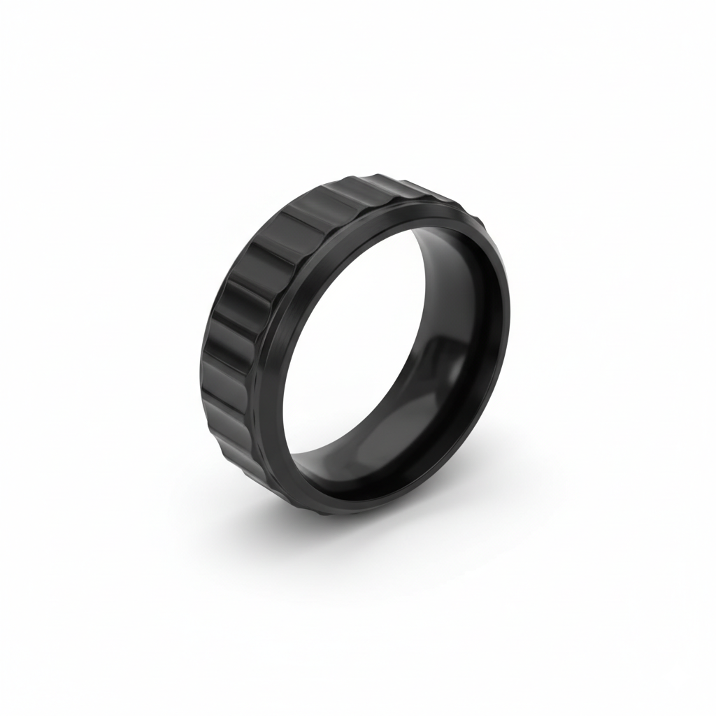 Real TITANIUM STEEL Reed Black Ring | Stainless STEEL– For Men | Includes: Ring