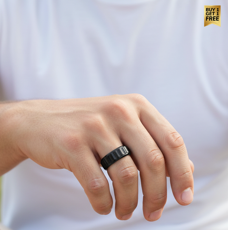 Real TITANIUM STEEL Reed Black Ring | Stainless STEEL– For Men | Includes: Ring