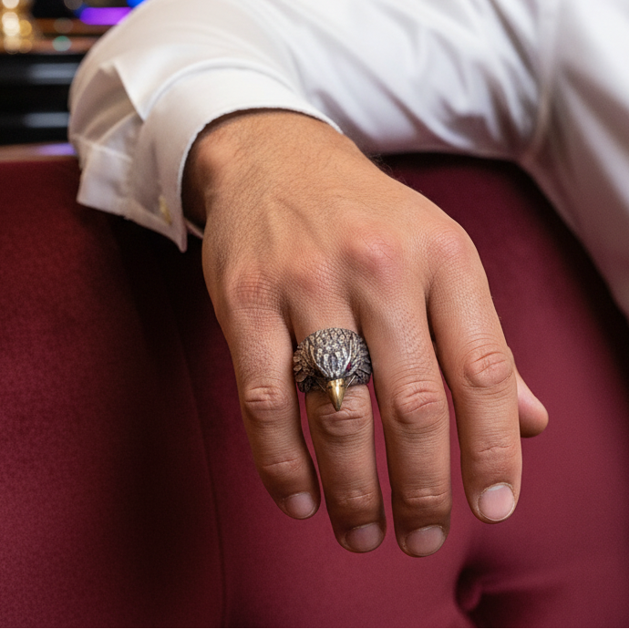 Falcon Tough Ring Flexi Size | REAL STEEL - For Men | Includes: Ring
