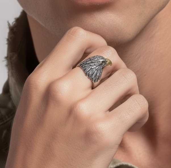 Falcon Tough Ring Flexi Size | REAL STEEL - For Men | Includes: Ring