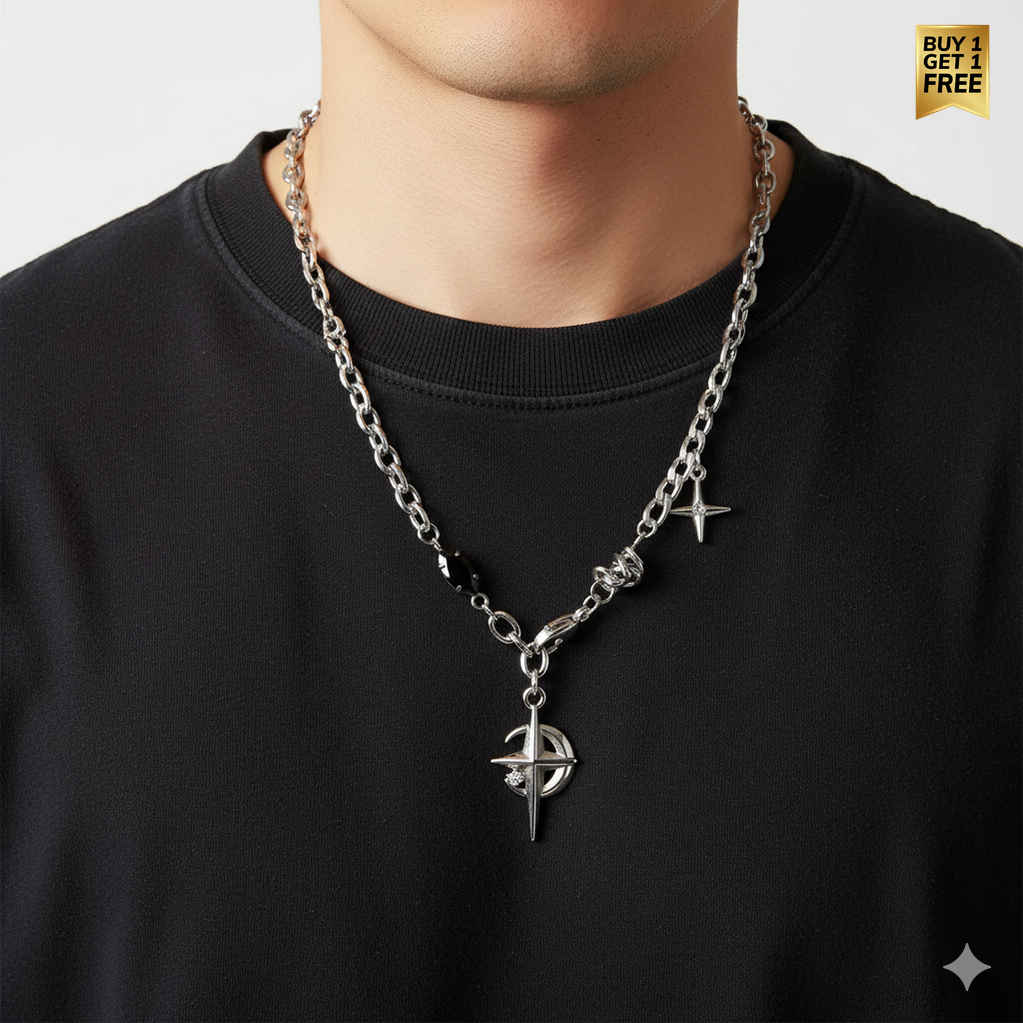 Northern Star Necklace | REAL STEEL- For Men| Includes: Necklace
