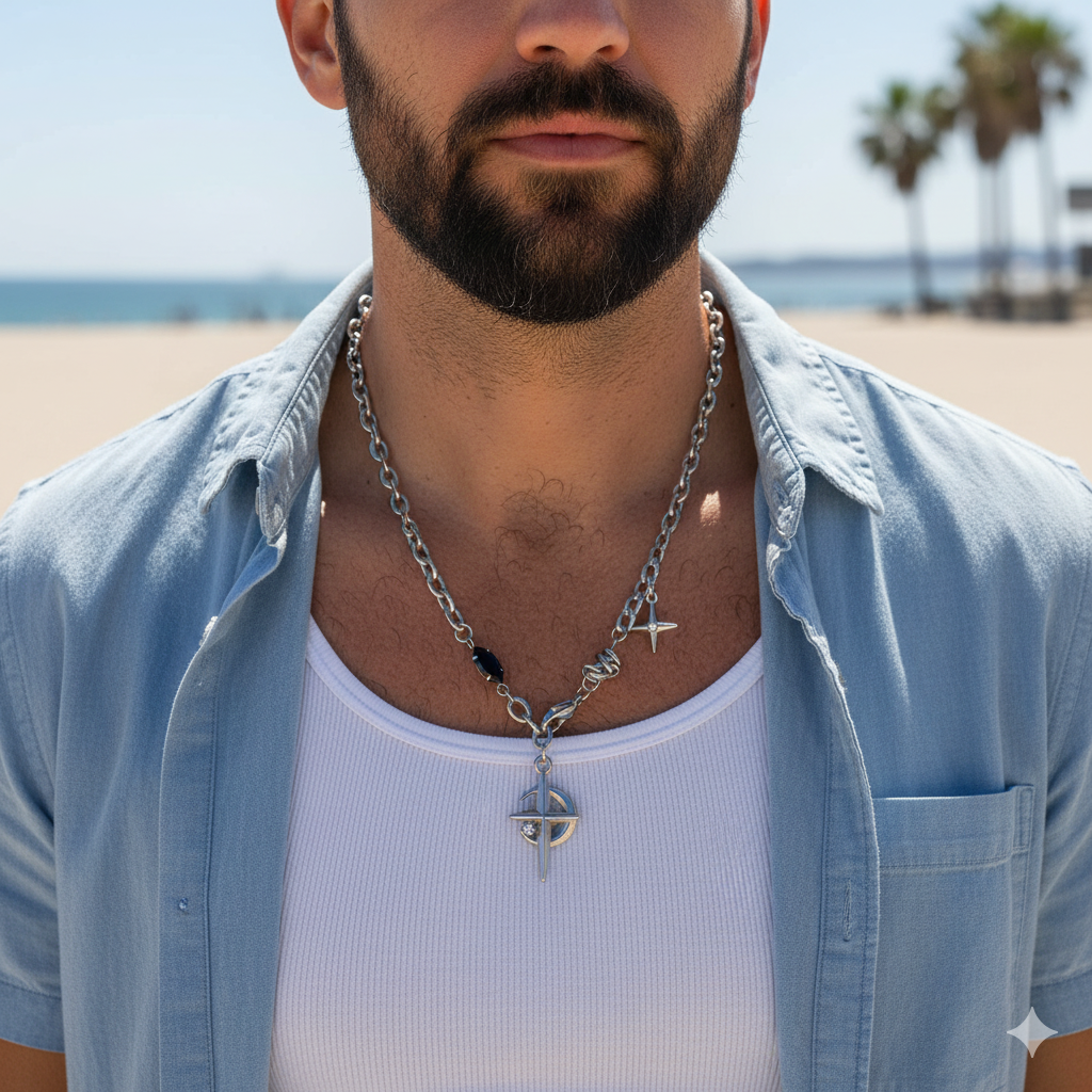 Northern Star Necklace | REAL STEEL- For Men| Includes: Necklace