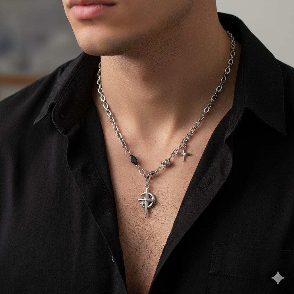 Northern Star Necklace | REAL STEEL- For Men| Includes: Necklace