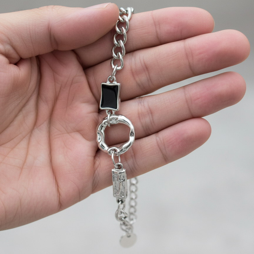 Black Zircon Heritage Bracelet | Real Steel- For Men | Includes: Bracelet