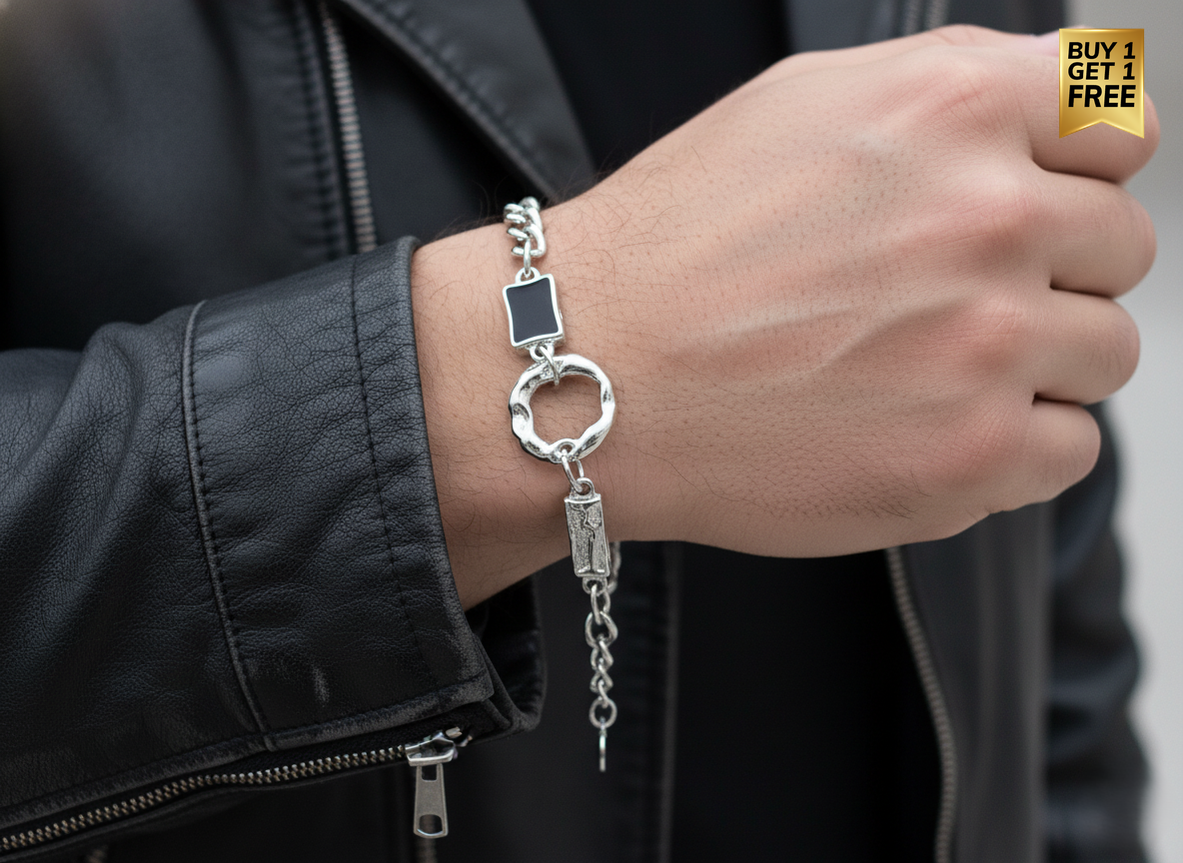 Black Zircon Heritage Bracelet | Real Steel- For Men | Includes: Bracelet