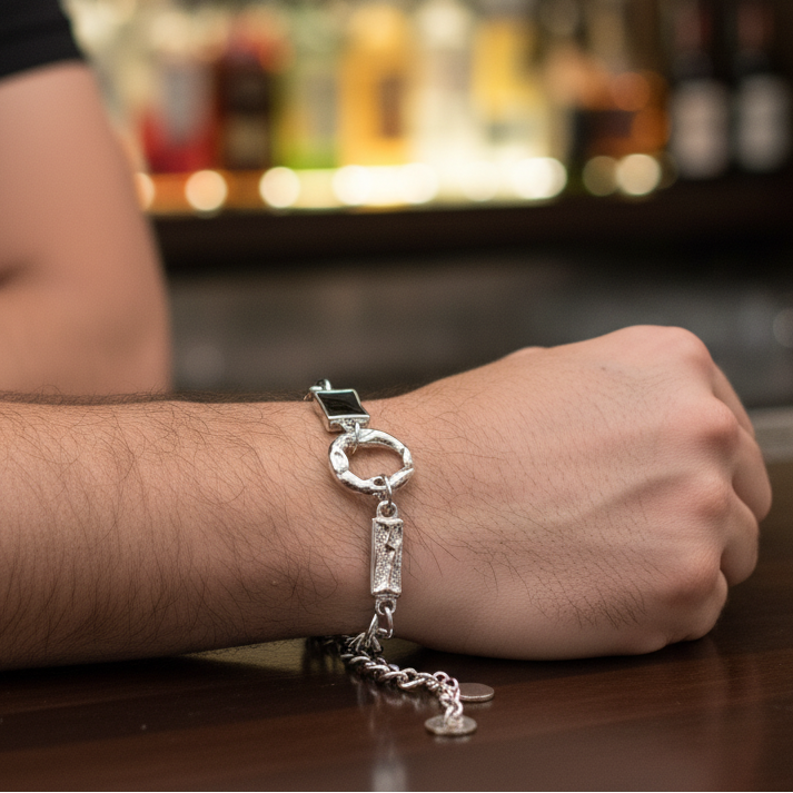 Black Zircon Heritage Bracelet | Real Steel- For Men | Includes: Bracelet