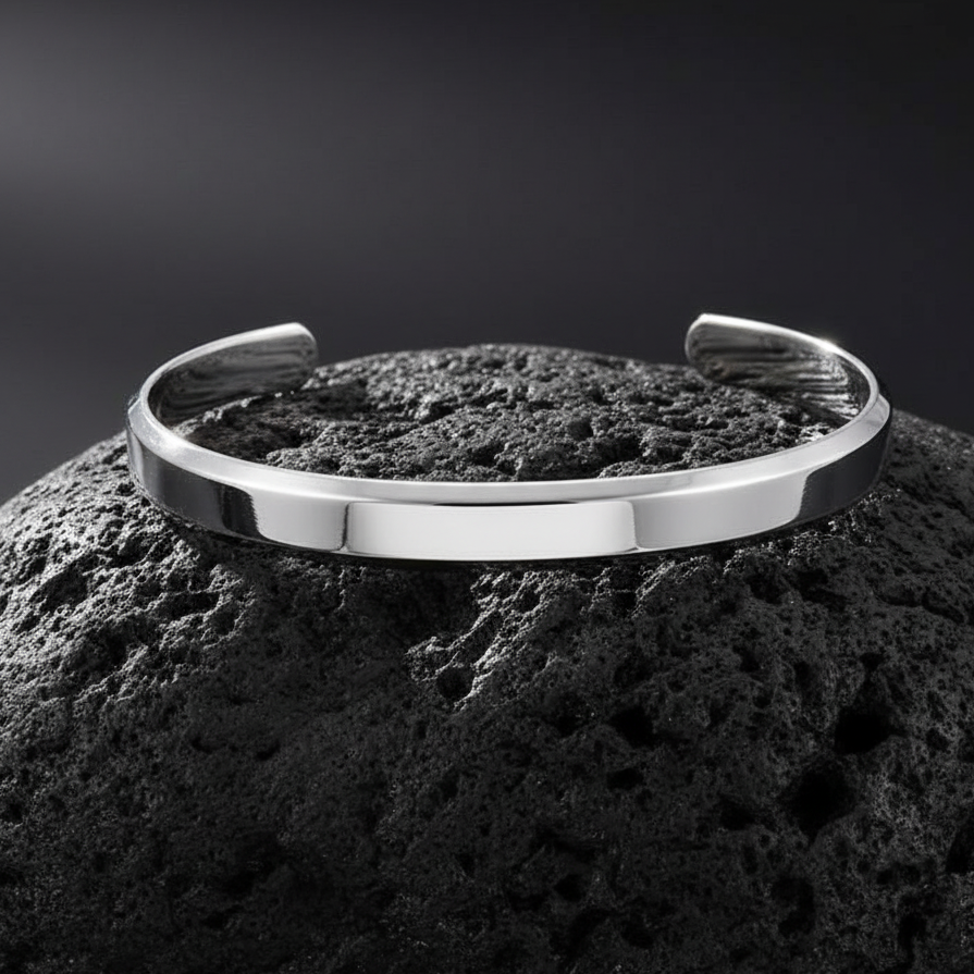 Solid Everyday Cuff Bracelet | TITANIUM STEEL - For Men | Includes: Bracelet