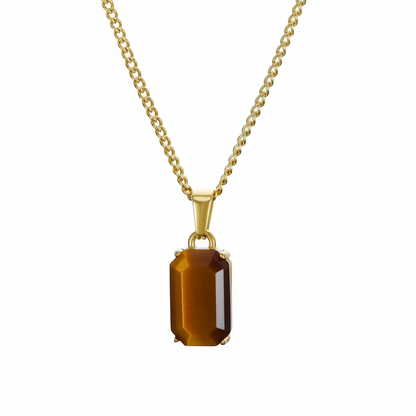 Tiger Eye Dainty Necklace | 18K PVD Gold Plated - For Women | Includes: Necklace
