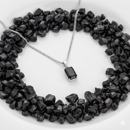 Obsidian Dainty Necklace | Stainless Steel - For Women | Includes: Necklace