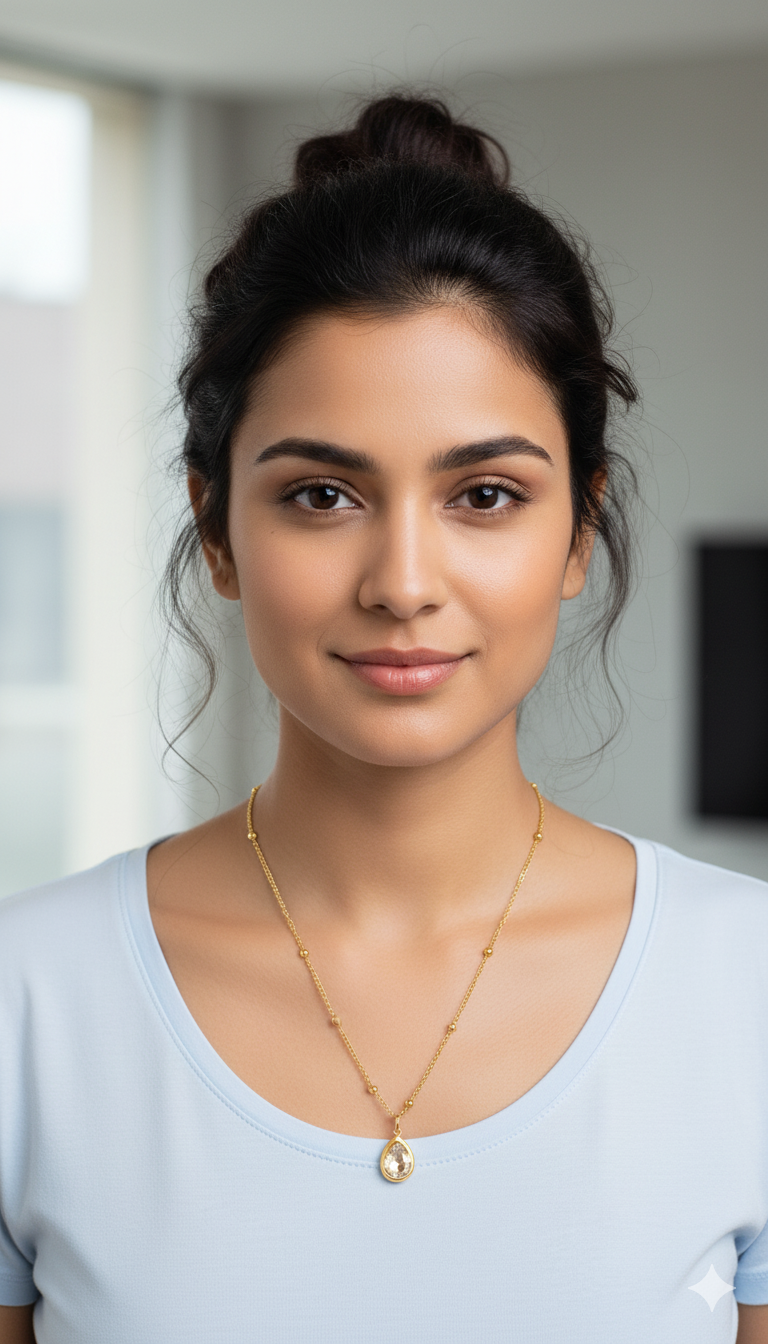 Dia Golden Zircon Dainty Necklace | 18K PVD Gold Plated - For Women | Includes: Necklace