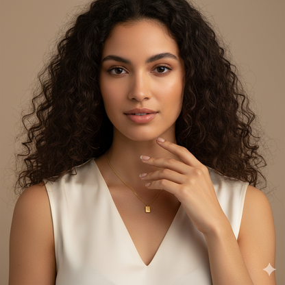 Solid Dainty Necklace | 18K PVD Gold Plated - For Women | Includes: Necklace