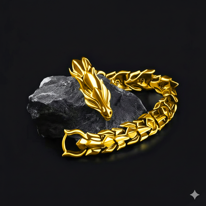 Golden Dragon Bracelet | Premium Alloy - For Men | Includes: Bracelet